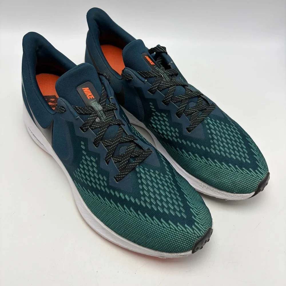 Nike Sneakers Mens 12 Zoom Winflo 6 Midnight Turquoise Green Running Shoes